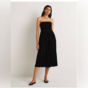 Boden Black Strapless Dress